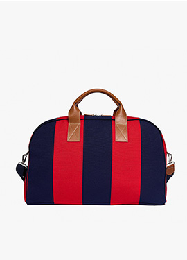 Borsone da viaggio Stanford Large Stripe in Blu/Rosso