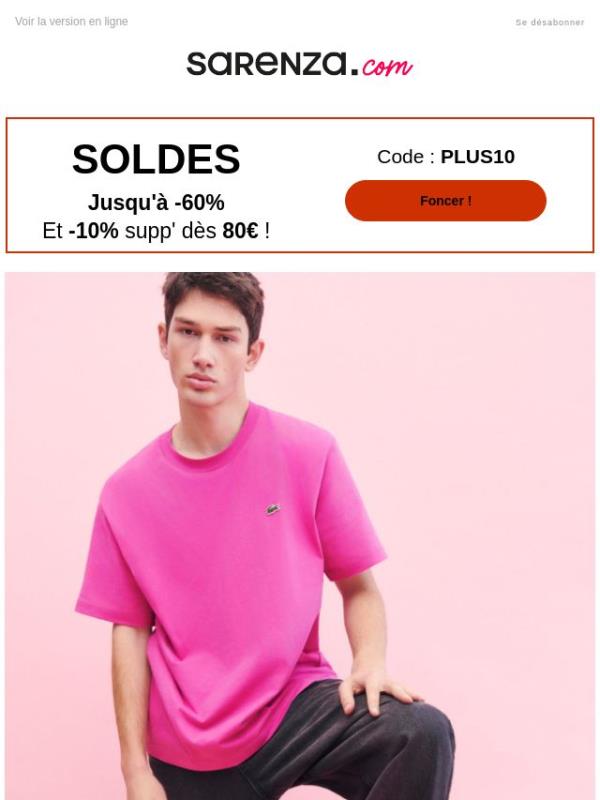 Lacoste : jusqu’à -60% & -10% supp dès 80€ ✨