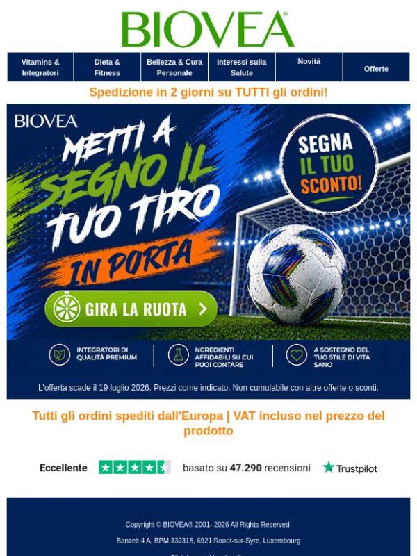 ⚽ Tira il tuo tiro e ottieni grandi risparmi!