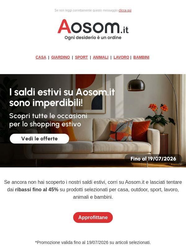 Fino al 45% di sconto nei saldi estivi