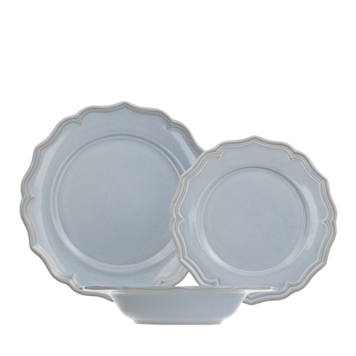 Sinfonia Dinnerware Set In Stoneware - Set 18 Pcs - Sky Blue