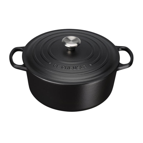 24 cm - Cocotte Evolution Round Cast Iron Casserole - Black