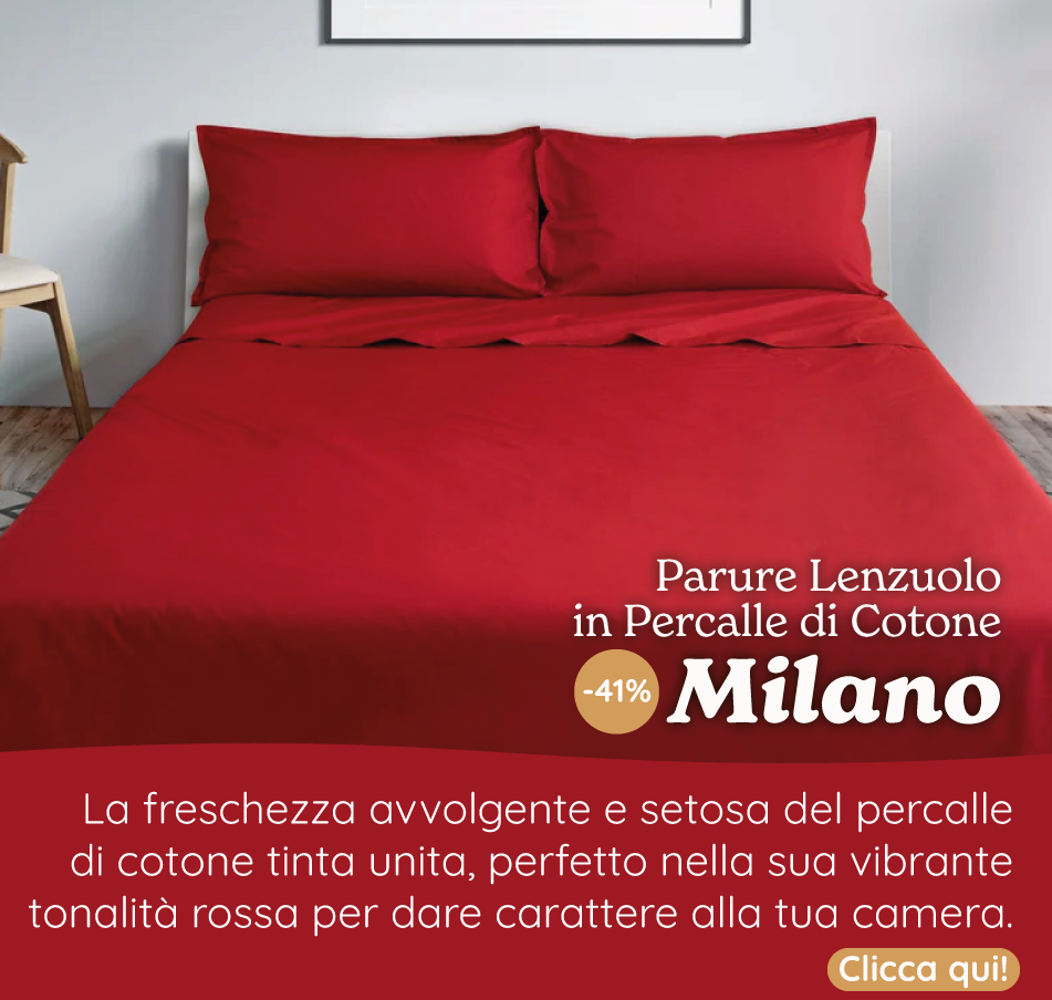 Parure Lenzuolo in Percalle di Cotone 200TC Tinta Unita - Milano