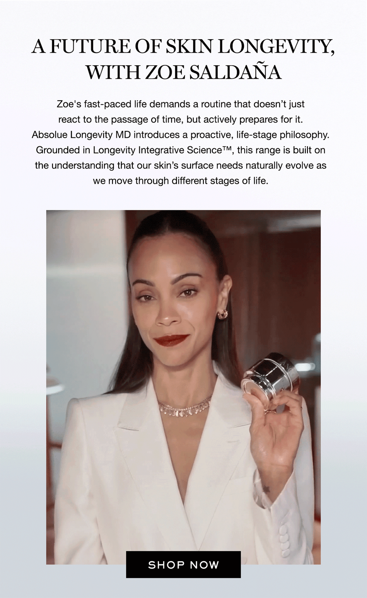 Zoe Saldana Skincare Application