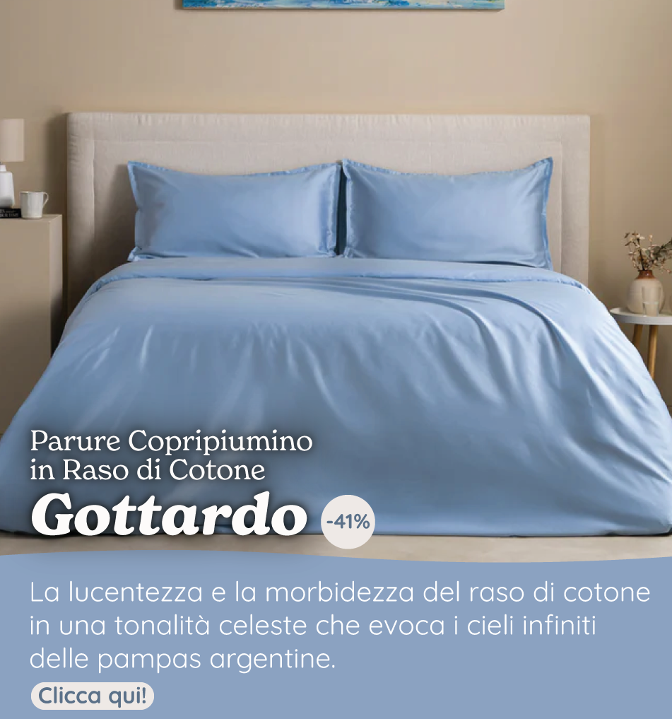 Parure Copripiumino in Raso di Cotone 300TC Tinta Unita - Gottardo