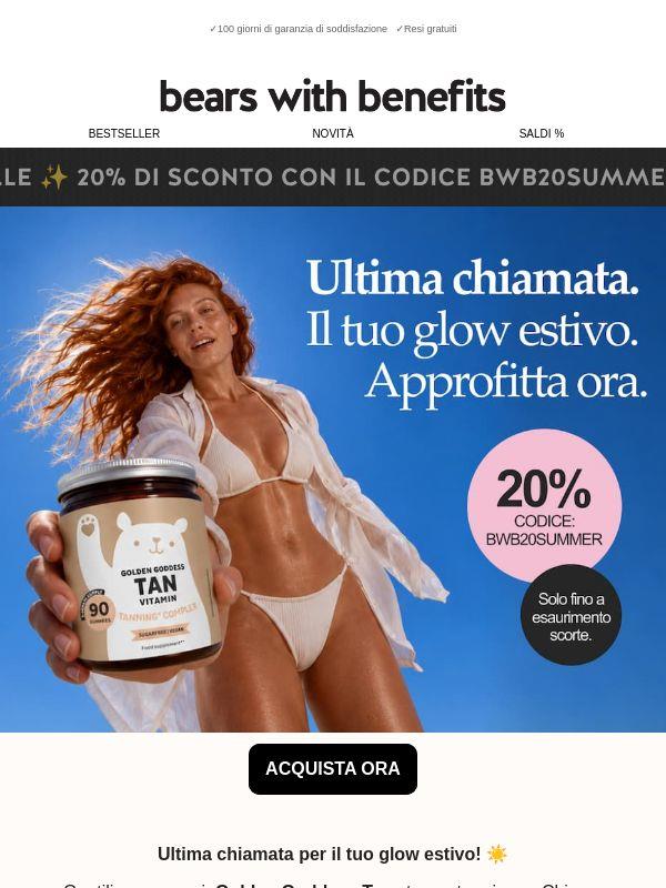 Ti serve il tuo Tan. Quasi esaurito☀️