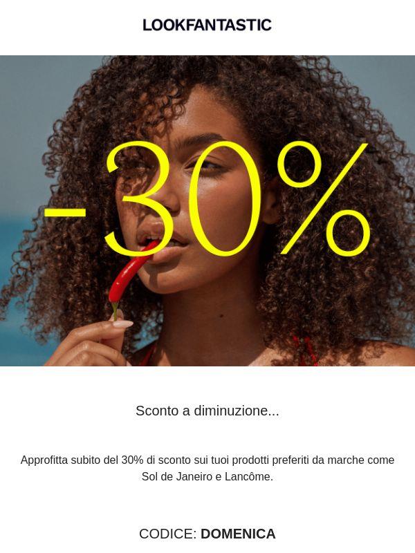 30% di sconto a diminuzione...