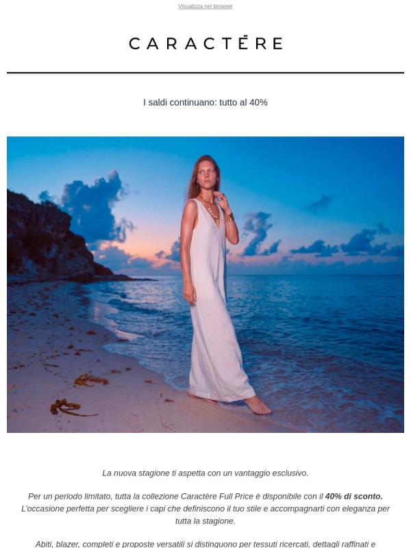 Eleganza contemporanea, ora al 40%
