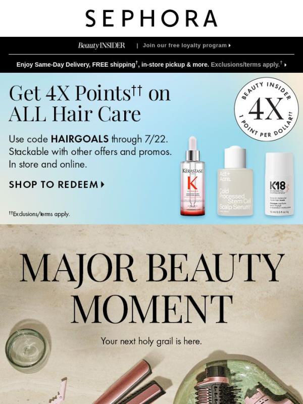 4X points on all hair care ‼️ and styling tools ‼️