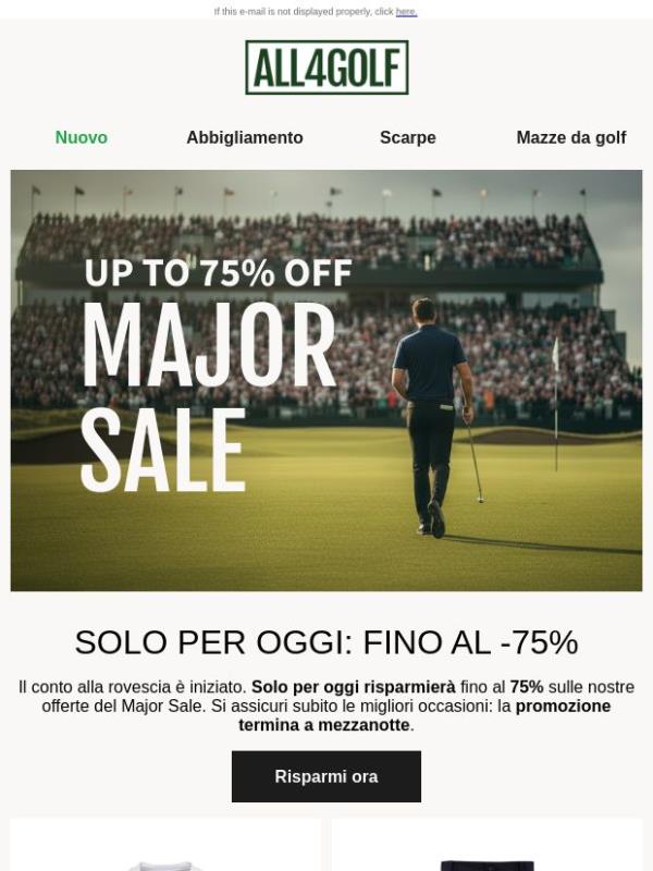 Ultima chance: il Major Sale termina oggi