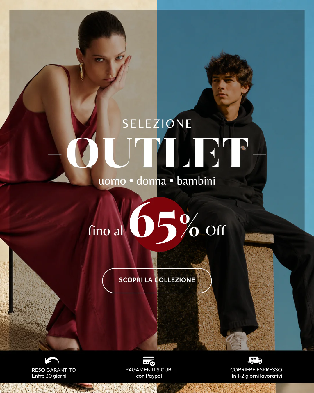 Selezione outlet: fino al -65% di sconto