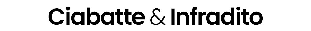 Black text logo reading 'Ciabatte & Infradito' on a white background — footwear category heading