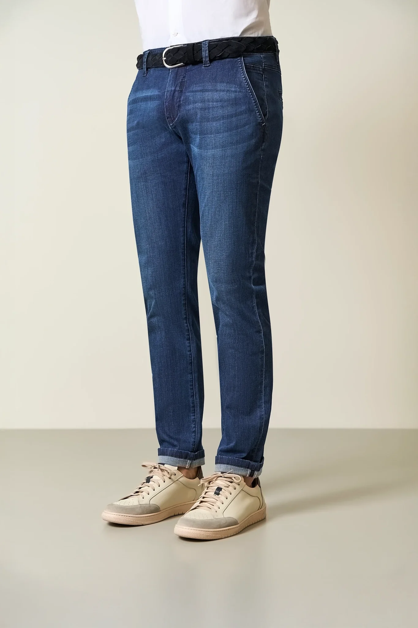 Image of Jeans lavaggio scuro chinos denim stretch