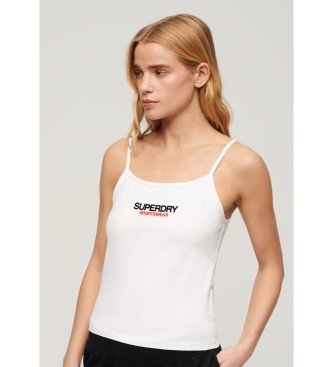 T-shirt aderente con logo sportivo bianco