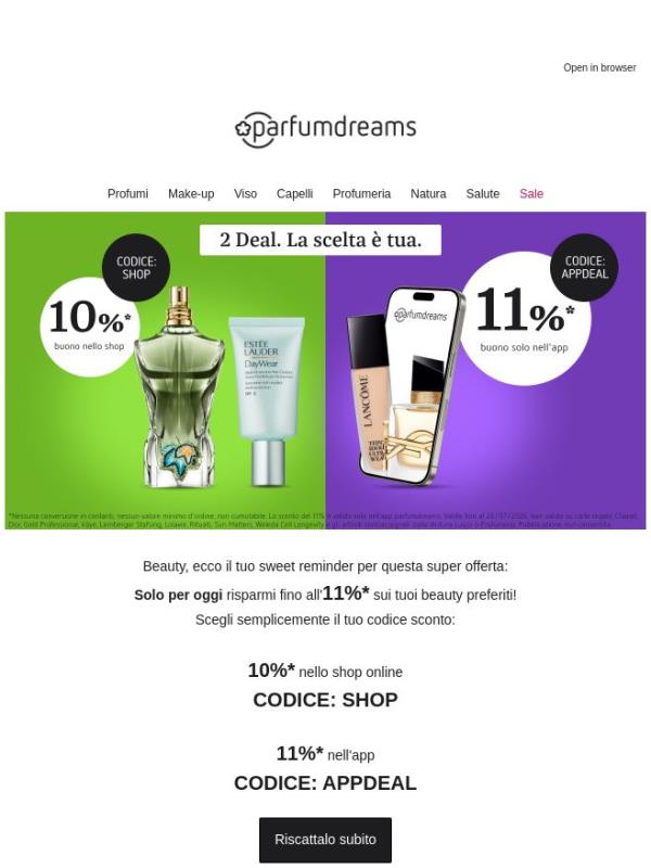 Il tuo codice sconto dell'11% ti aspetta ancora 👀