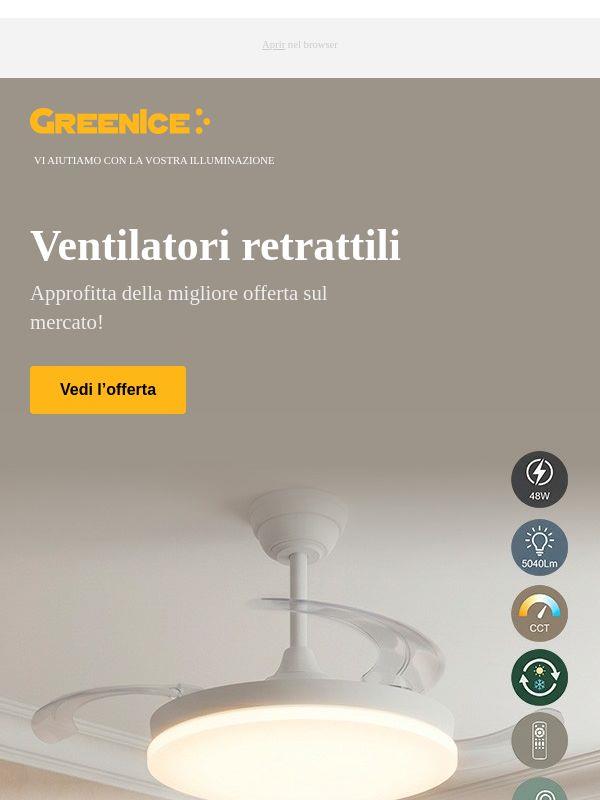 Troppo caldo? 🔥 Ventilatori da soffitto LED con pale retrattili. Ultimi pezzi in offerta!