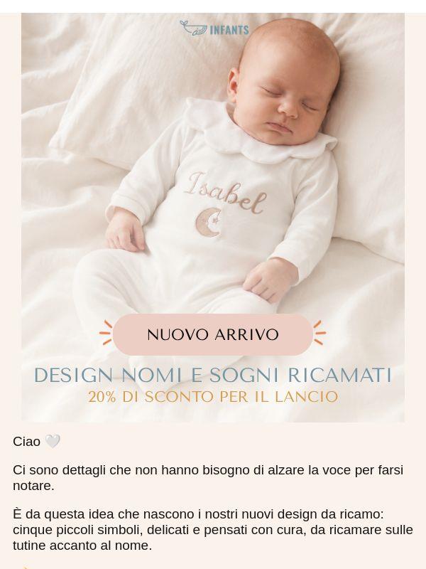 Cinque nuovi ricami. E il suo nome al centro di tutto. Delicati, eleganti, suoi: i nuovi design da ricamo