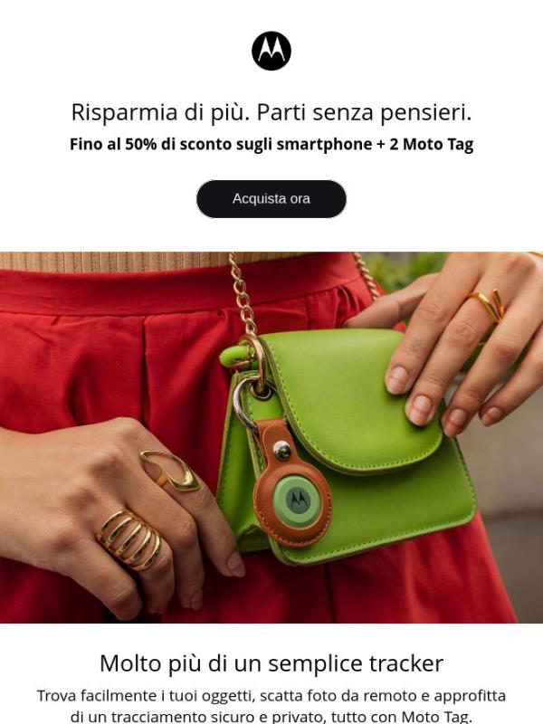 Fino al 50% di sconto sugli smartphone + 2 Moto Tag