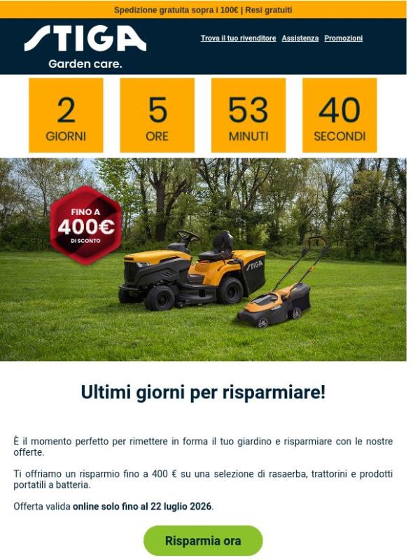 Ultimi giorni per risparmiare fino a 400 €