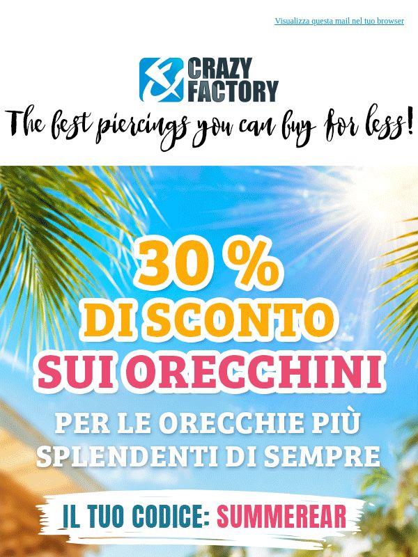 ⚡️ Da oggi, sconto del 30% su tutti gli orecchini,
