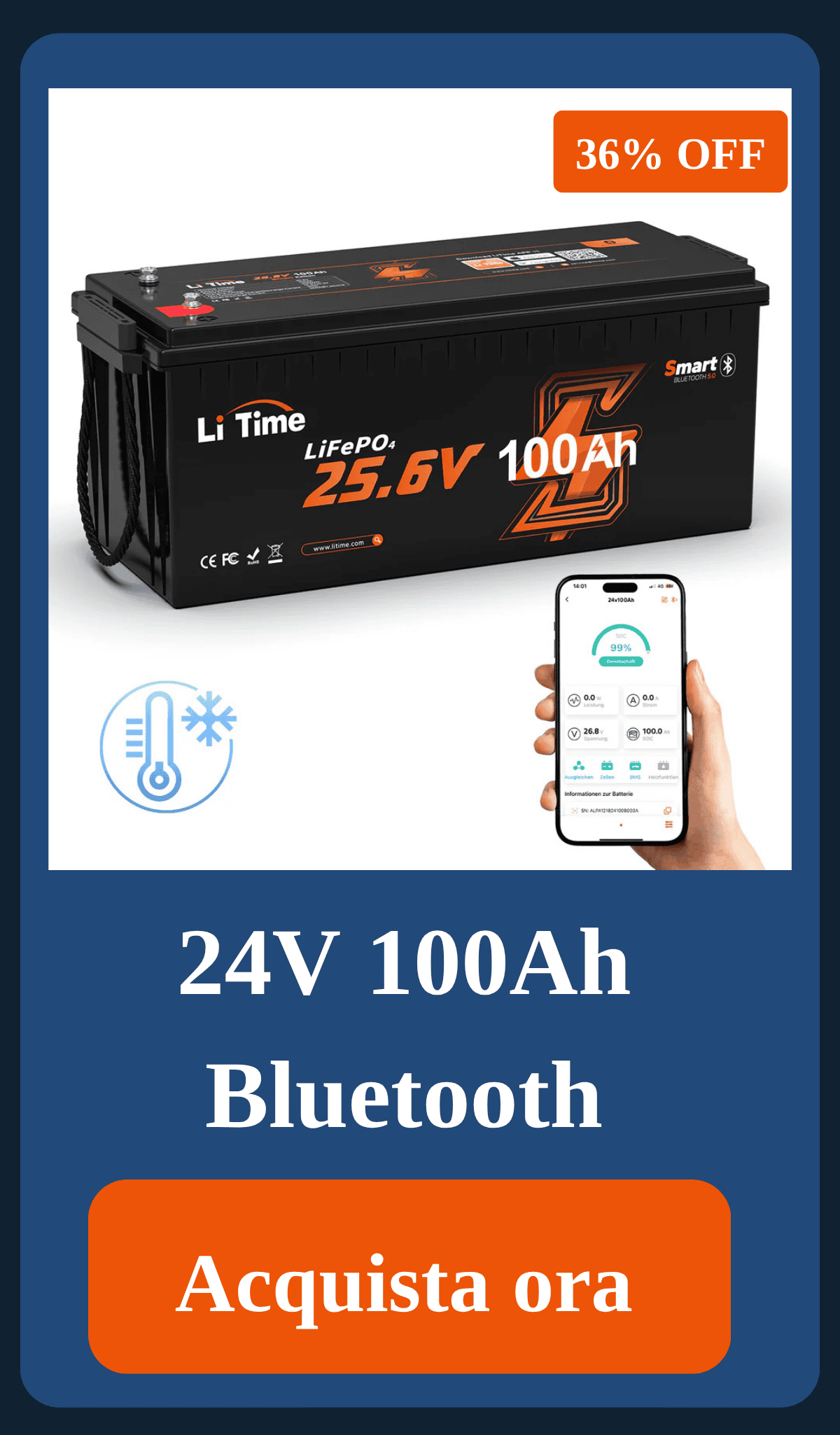 24V 100Ah Bluetooth