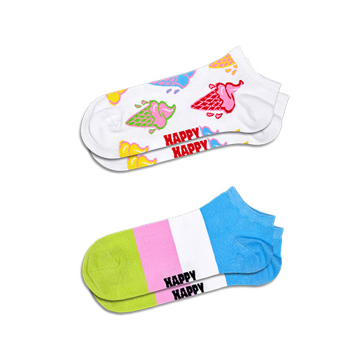 Confezione da 2 calzini bassi Ice Cream Stripe &