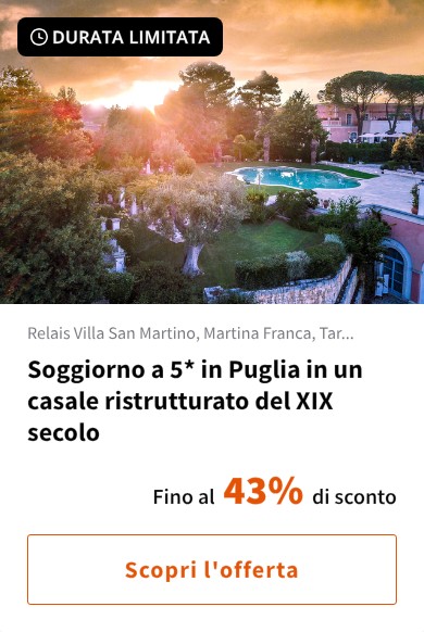 Soggiorno a 5* in Puglia in un casale ristrutturato del XIX secolo