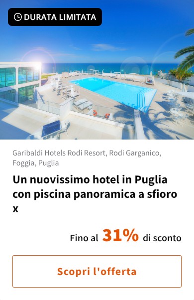 Un nuovissimo hotel in Puglia con piscina panoramica a sfioro x