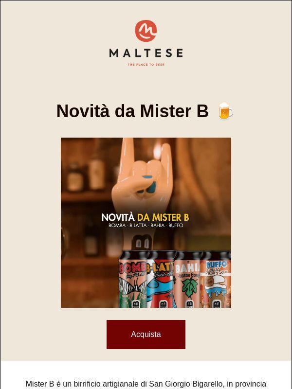Le novità da Mister B 🍺
