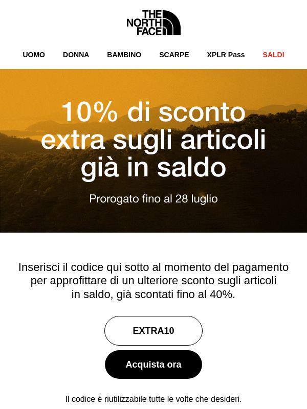 Sconto Extra 10% sui Saldi esteso!💥