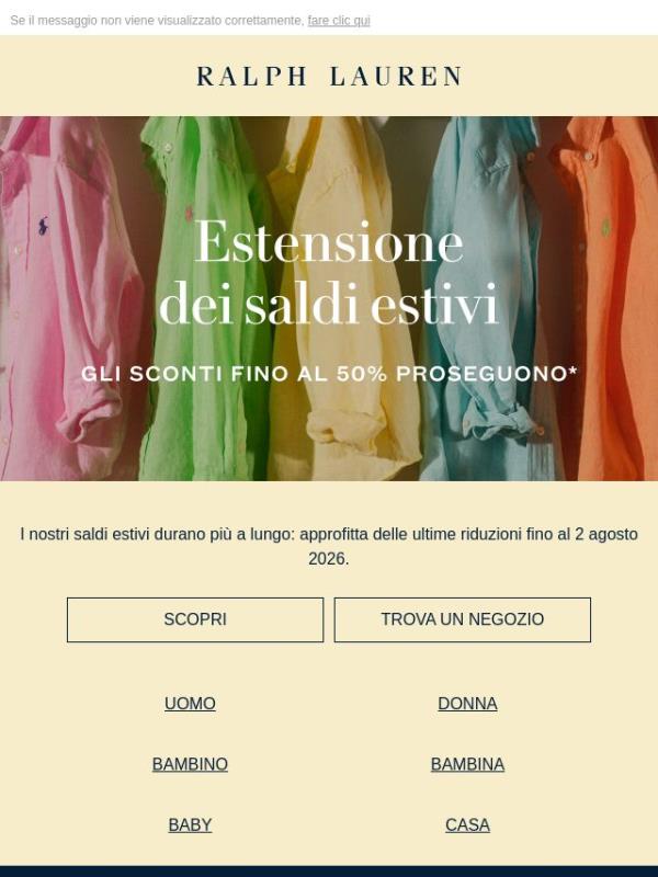Saldi estivi: estensione