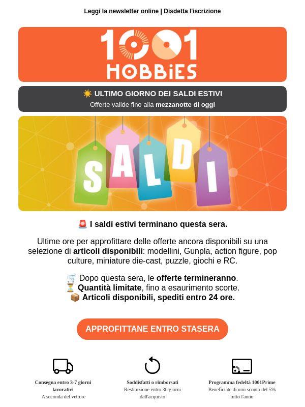 Ultimo giorno dei saldi estivi 🚨