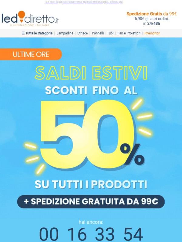 ⏰ ULTIME ORE ☀️ Saldi Estivi! SCONTO 50% su Tutto per pochi giorni