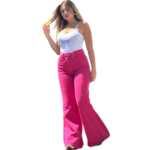 HINNOMINATE Pantalone a zampa denim donna