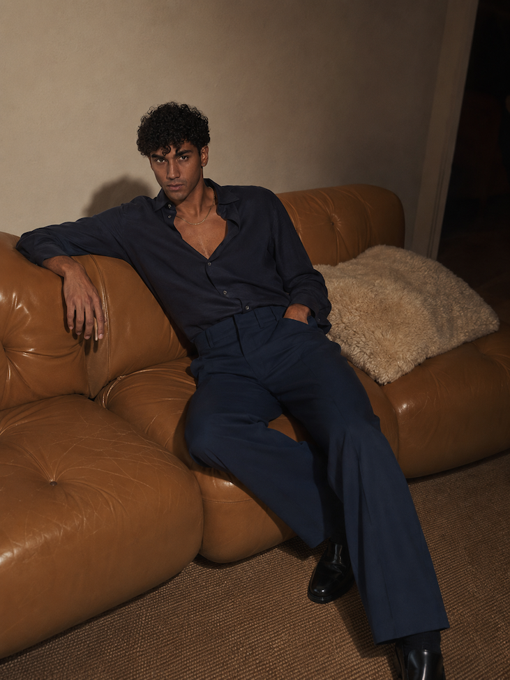 PATRIZIA PEPE Camicia a manica lunga blu da uomo