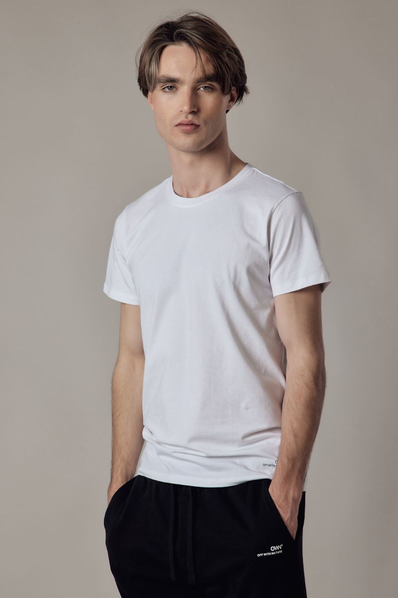 T-Shirt Girocollo Elasticizzata Bianco