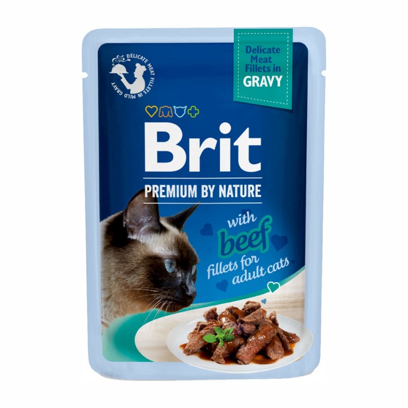 Brit Premium Filetti di Manzo per Gatti - 85 g, 12 pezzi