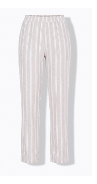 Pantaloni modello Ruby in misto lino a righe con cintura elastica e taglio della gamba dritto