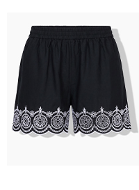 Pantaloni con taglio della gamba ampio e corto e ricami