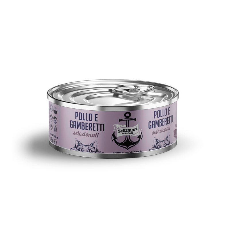 Settemari Pollo e Gamberetti per Gatti - 85 g, Singola