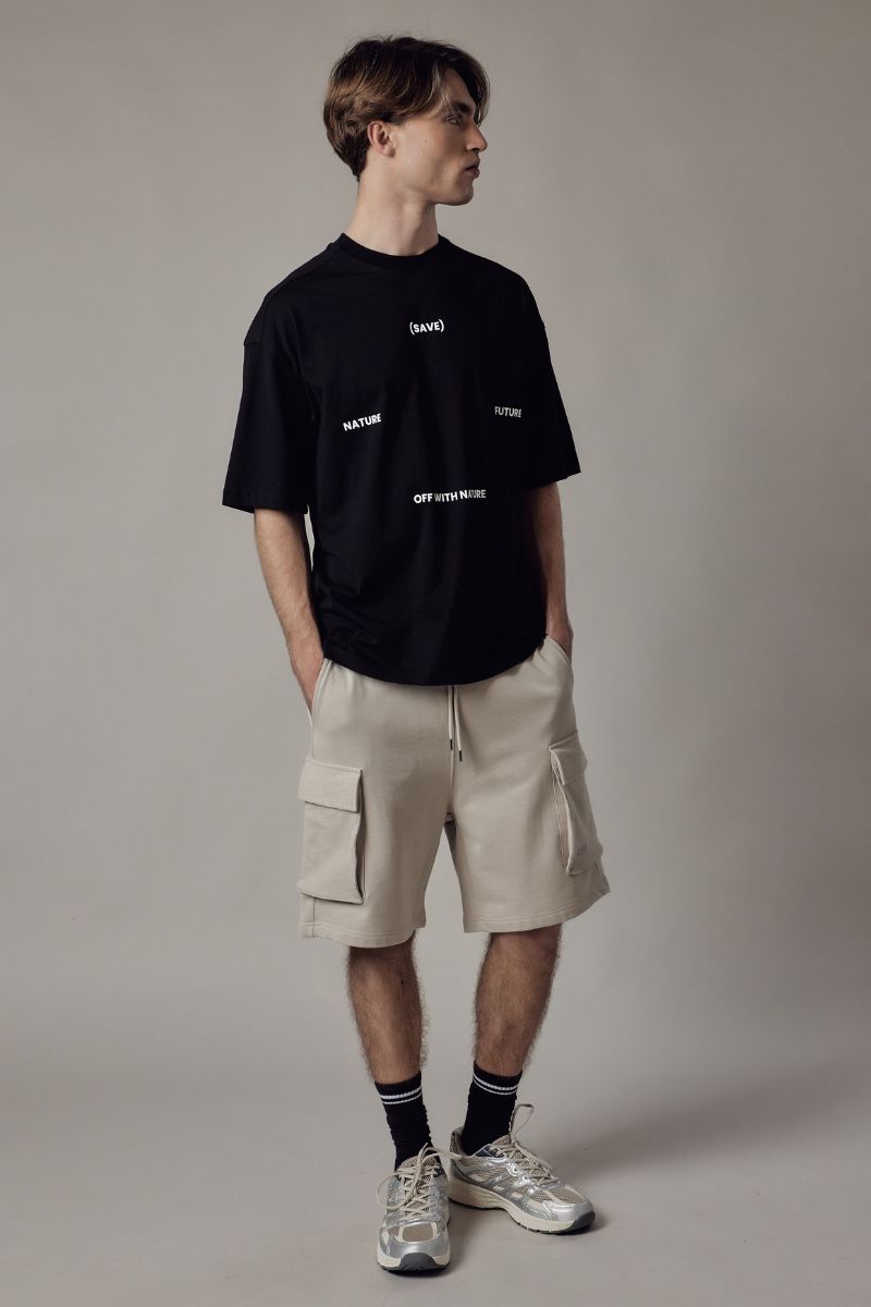 Pantaloncino Cargo Loose Fit Beige