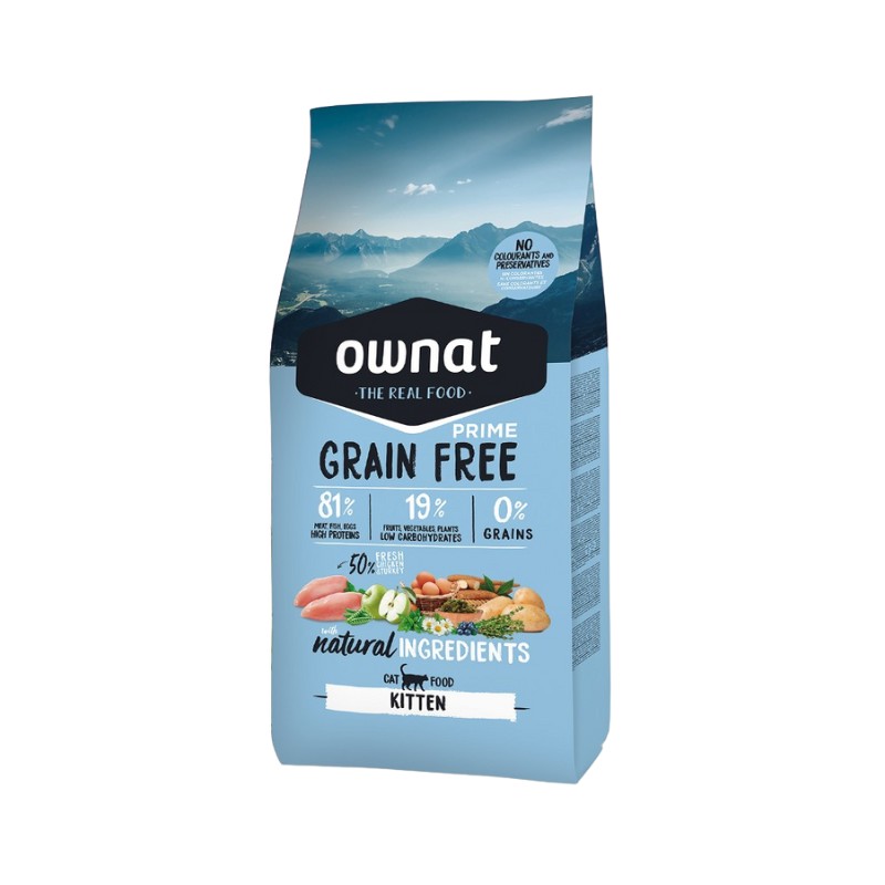 Ownat Cat Prime Grain Free al Pollo per Gattini - 3 Kg