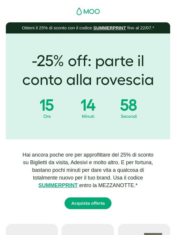 -25%: ultimissima chiamata 📢
