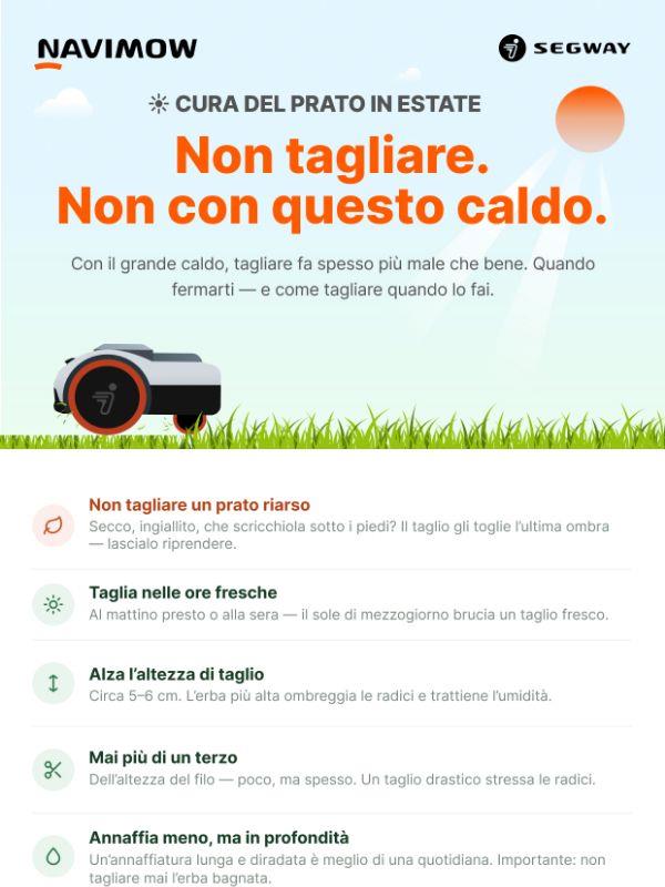 Non tagliare. Non con questo caldo.