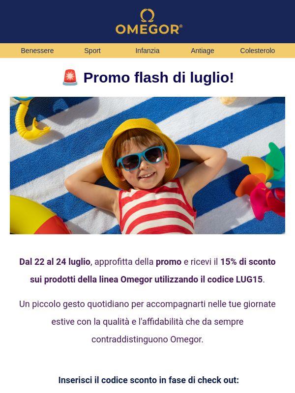 🚨 Promo flash di luglio: -15% su Omegor.com! ☀️