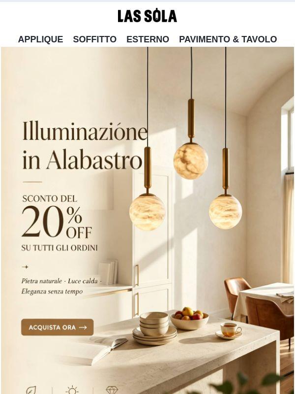 🌿 Pietra naturale, anima moderna — Scopri la nostra collezione di illuminazione in alabastro.