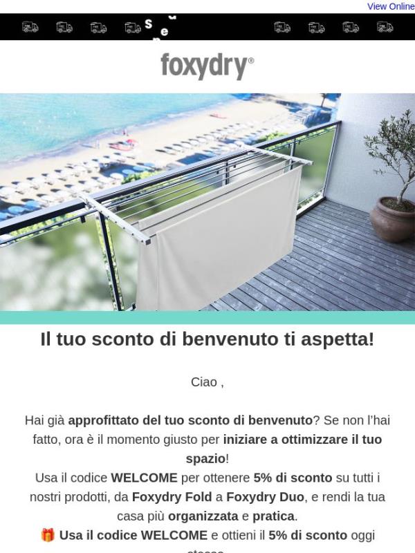 Non dimenticare il tuo 5% di sconto