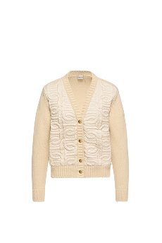 Cardigan con scollo a V imbottito con trapuntatura con motivo a catena