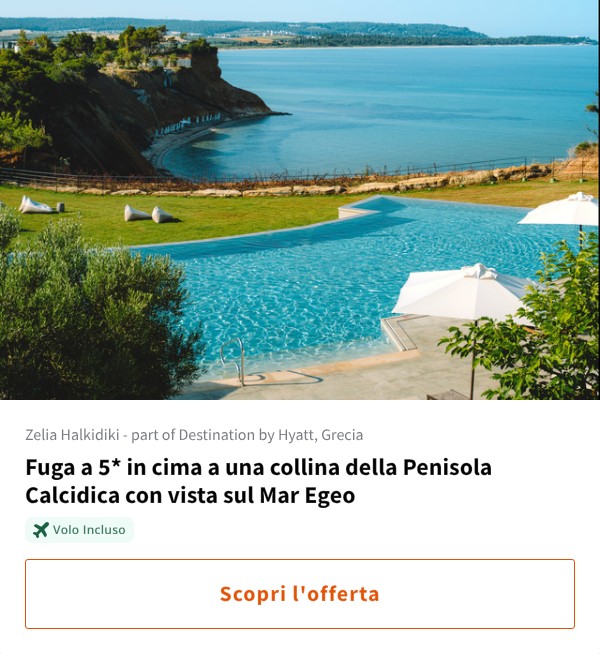 Fuga a 5* in cima a una collina della Penisola Calcidica con vista sul Mar Egeo