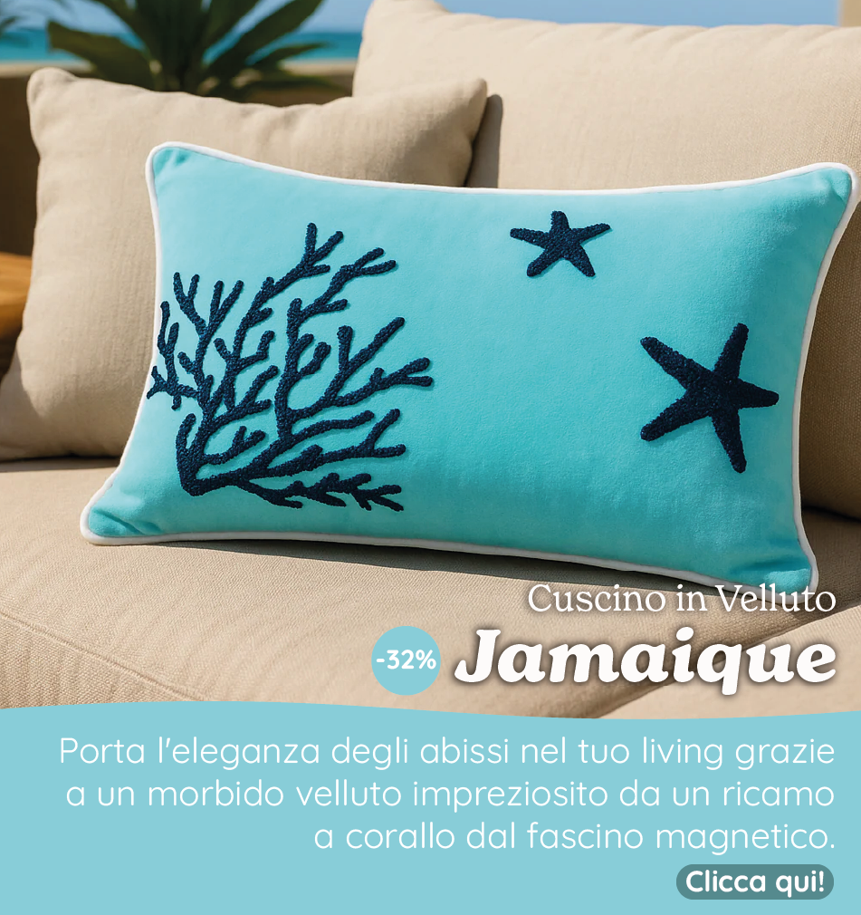 Cuscino in Velluto disegno Corallo - Jamaique